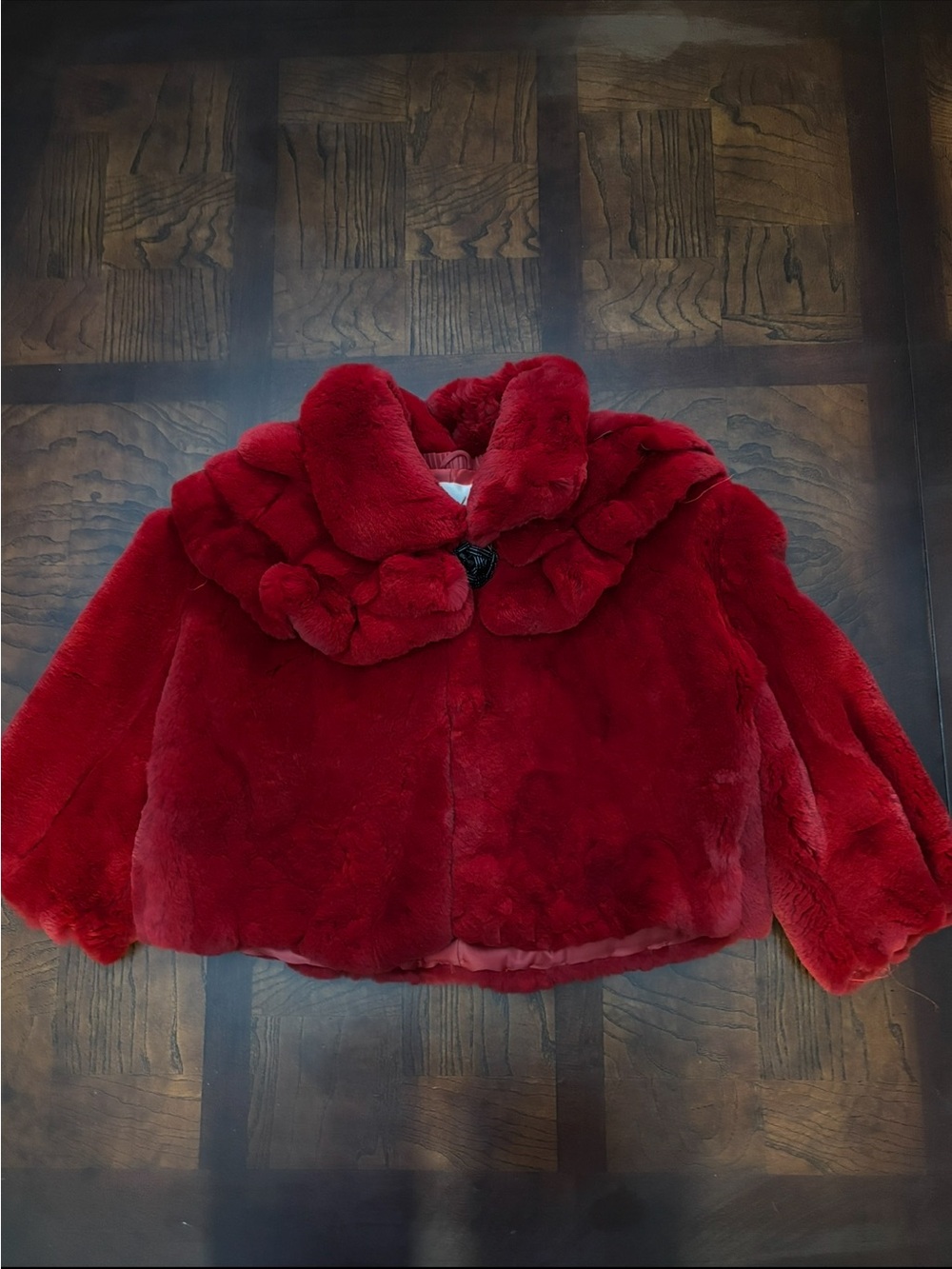 Red Mink Fur Coat - Luxurious Winter Jacket